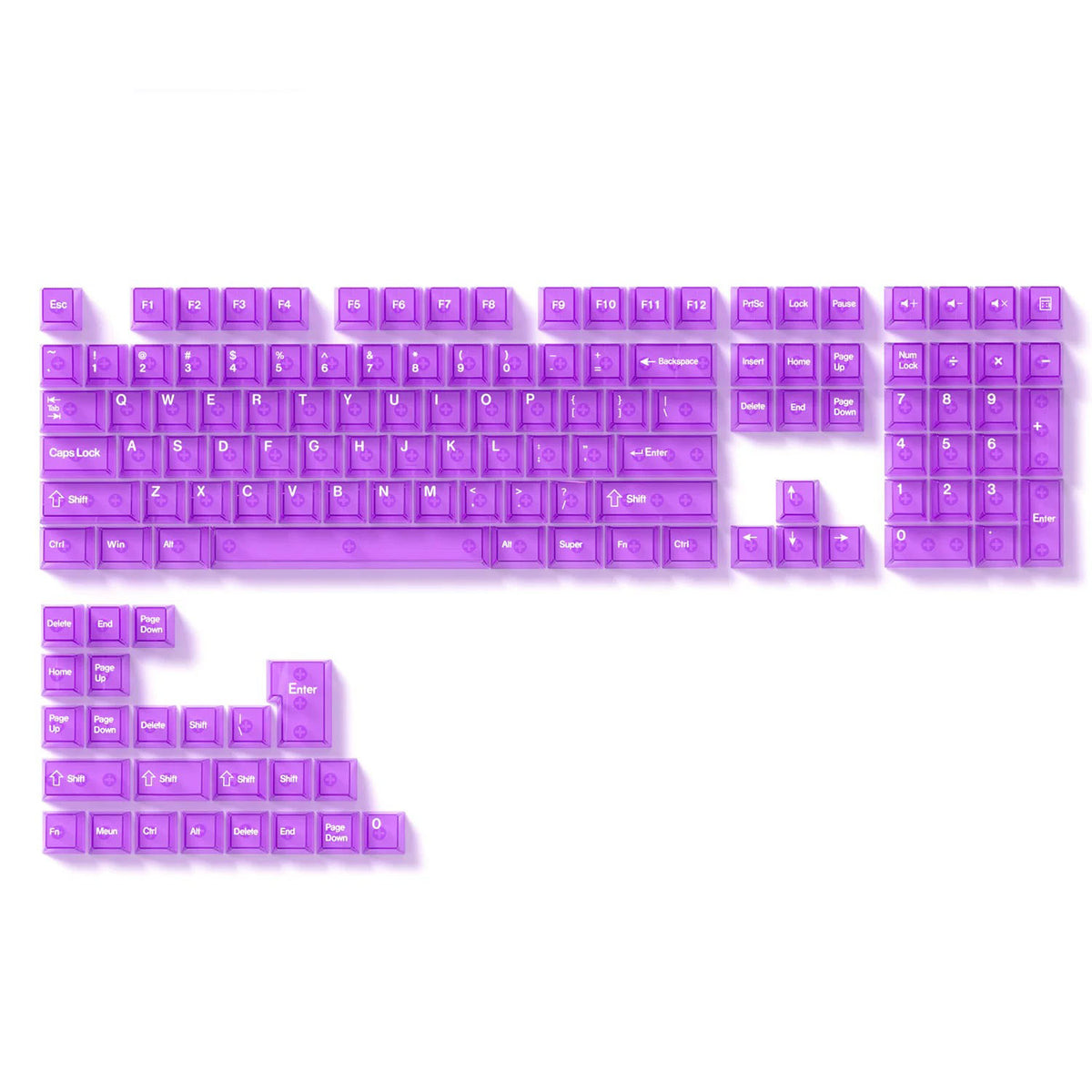 Transparent Keycap Set, Cherry Profile, PC+Screen Printed