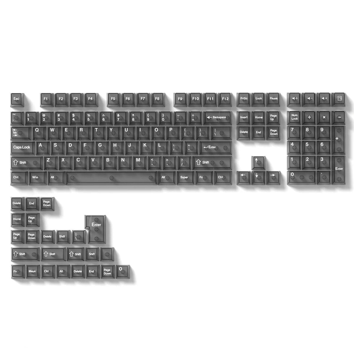 Transparent Keycap Set, Cherry Profile, PC+Screen Printed