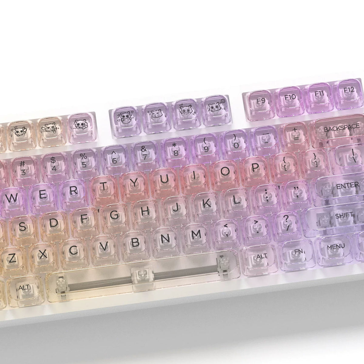 Transparent Gradient Keycap Set, MOA Profile, PC+UV