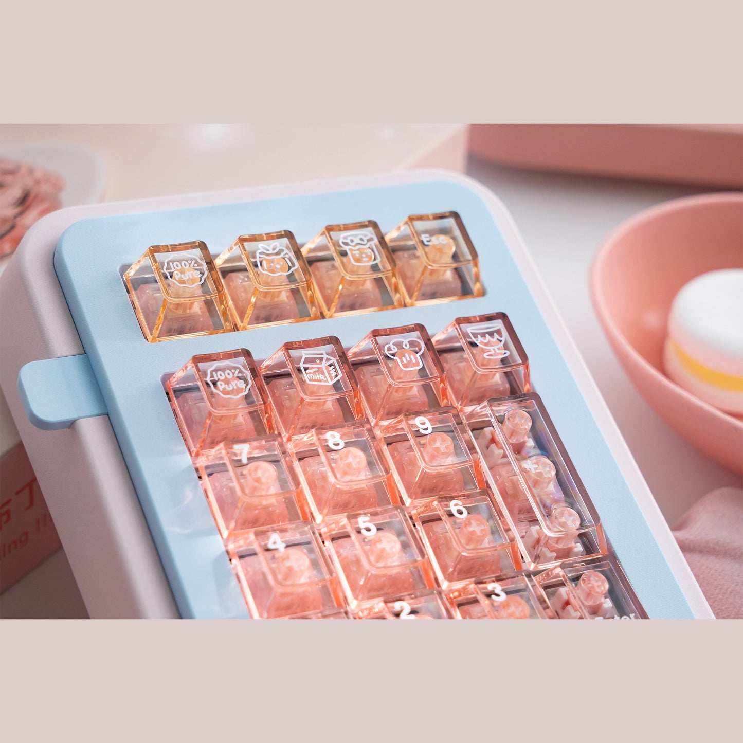 Et Studio Peach Jelly Pudding Transparent Keycap Set, Cherry Profile