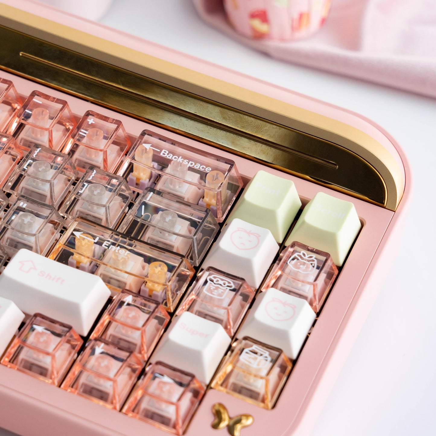 Et Studio Peach Jelly Pudding Transparent Keycap Set, Cherry Profile