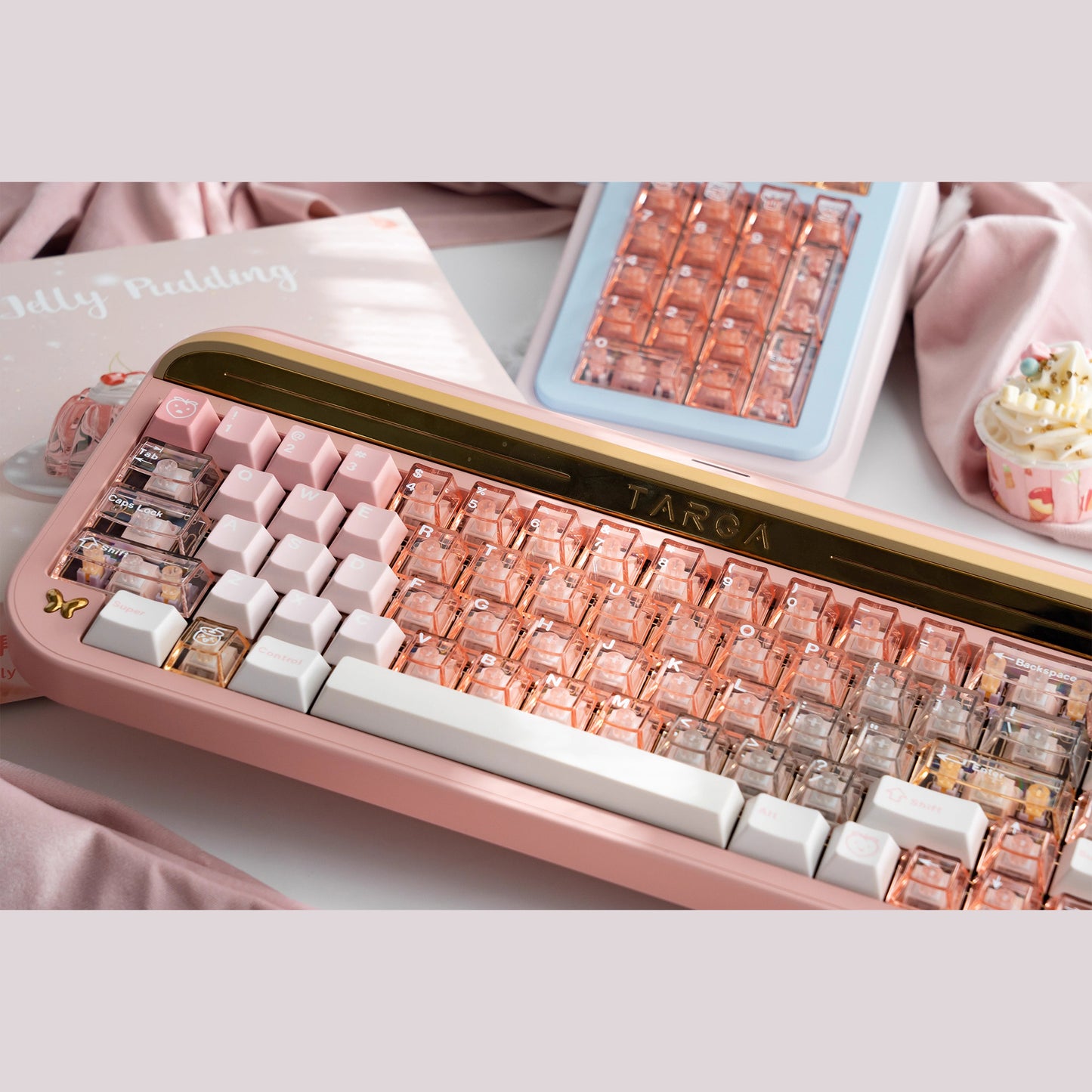Et Studio Peach Jelly Pudding Transparent Keycap Set, Cherry Profile
