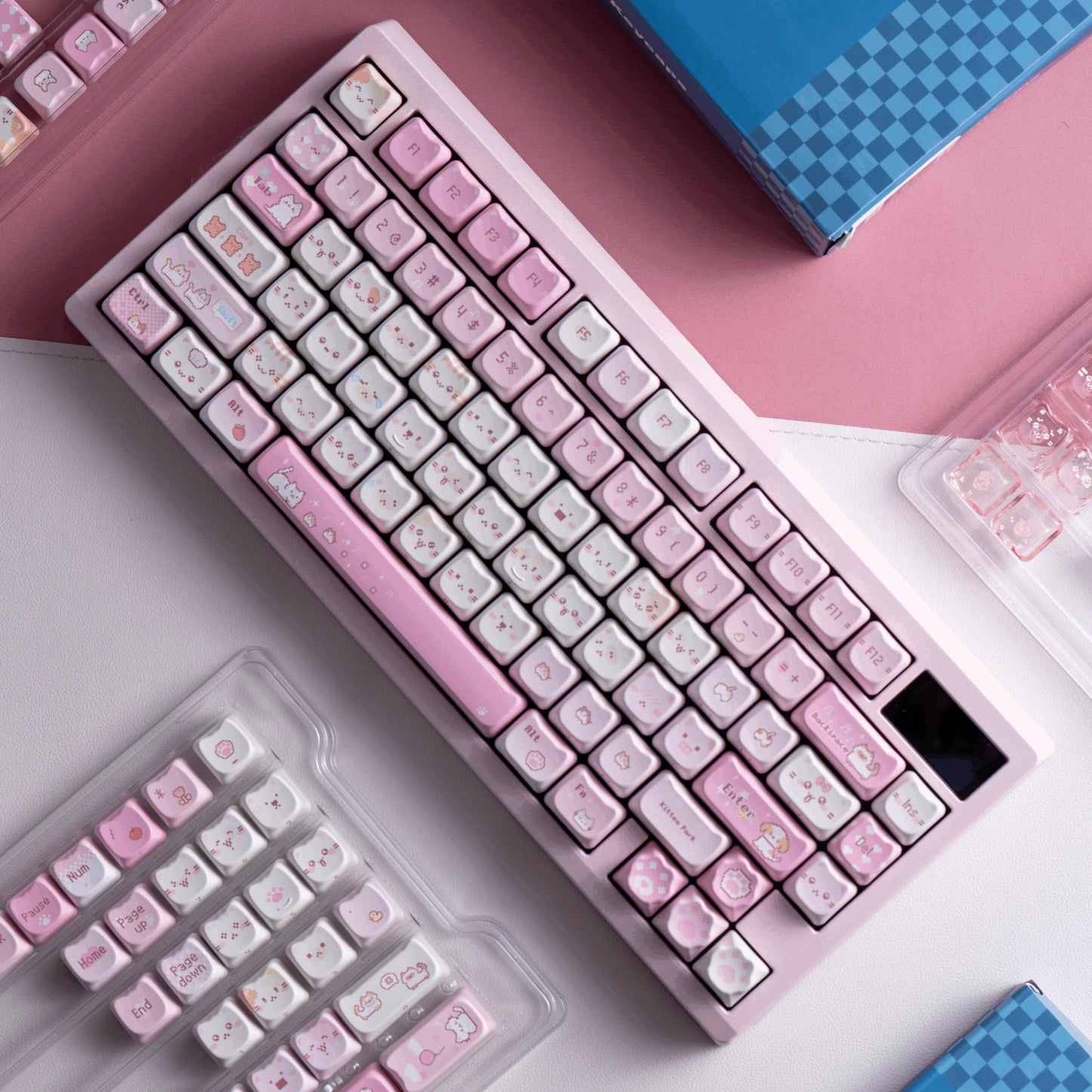 Soulcat Pixel Meow Keycap Set, Cherry Profile, Dye Sub PBT + PC Transparent