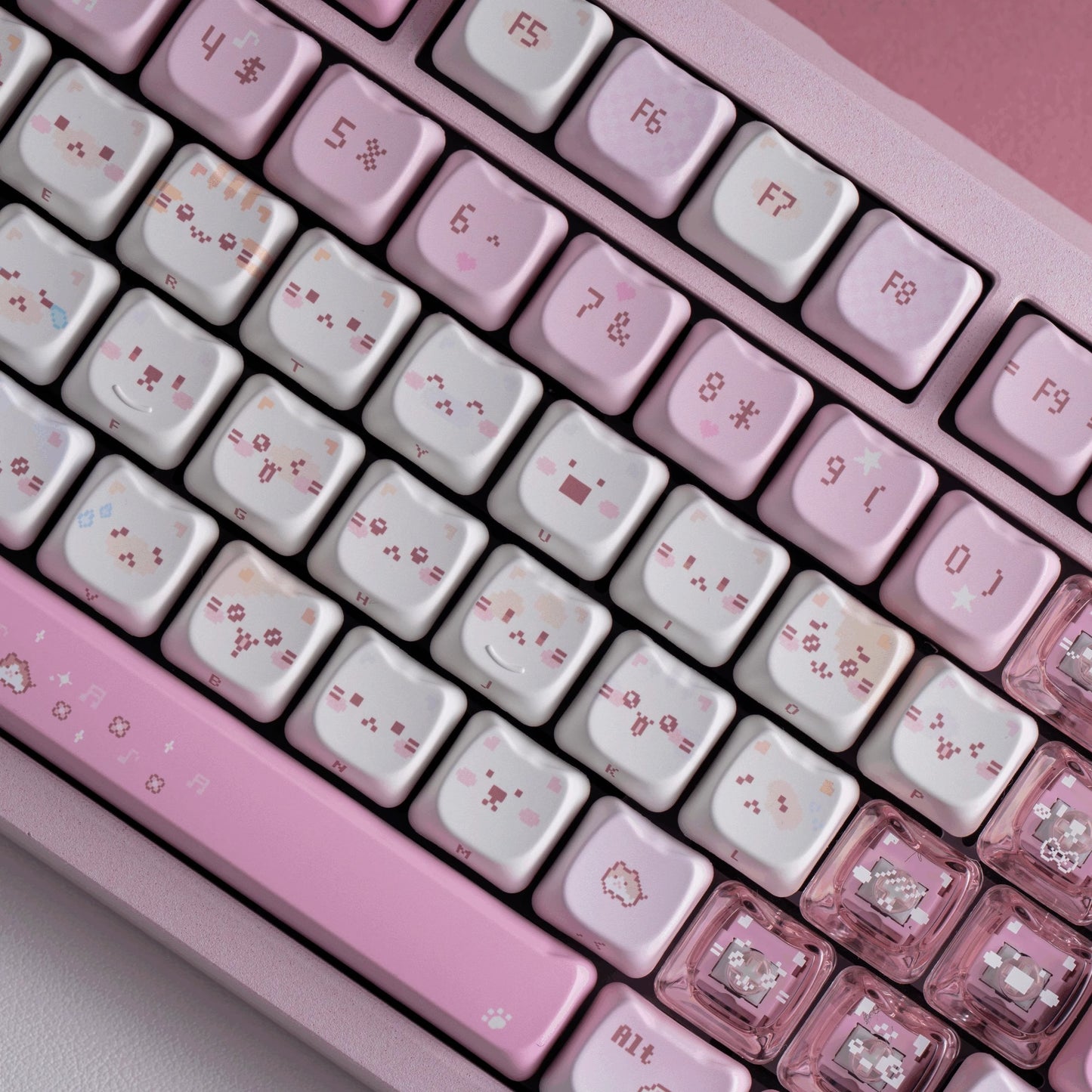 Soulcat Pixel Meow Keycap Set, Cherry Profile, Dye Sub PBT + PC Transparent