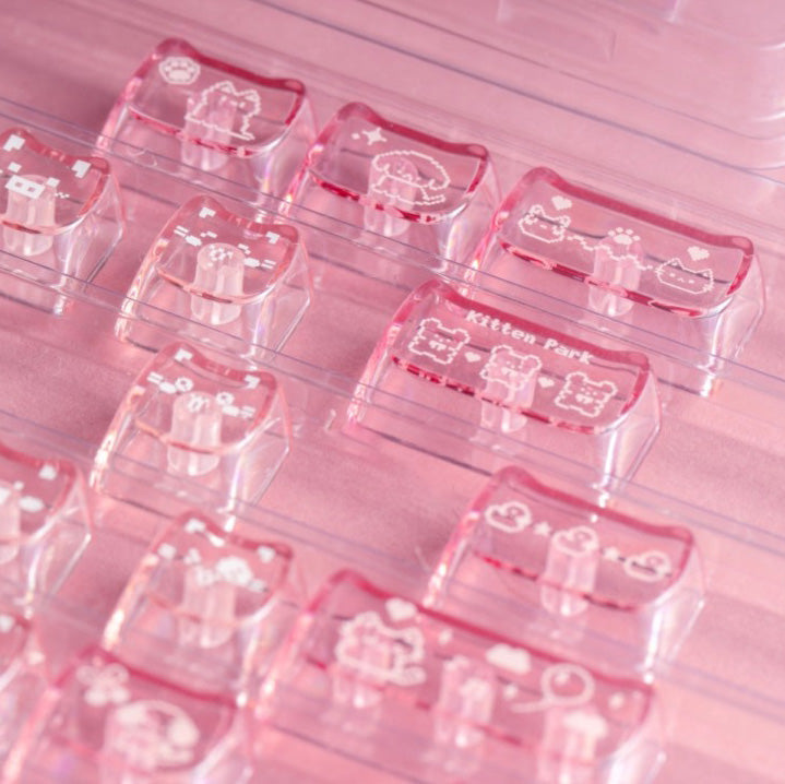 Soulcat Pixel Meow Keycap Set, Cherry Profile, Dye Sub PBT + PC Transparent