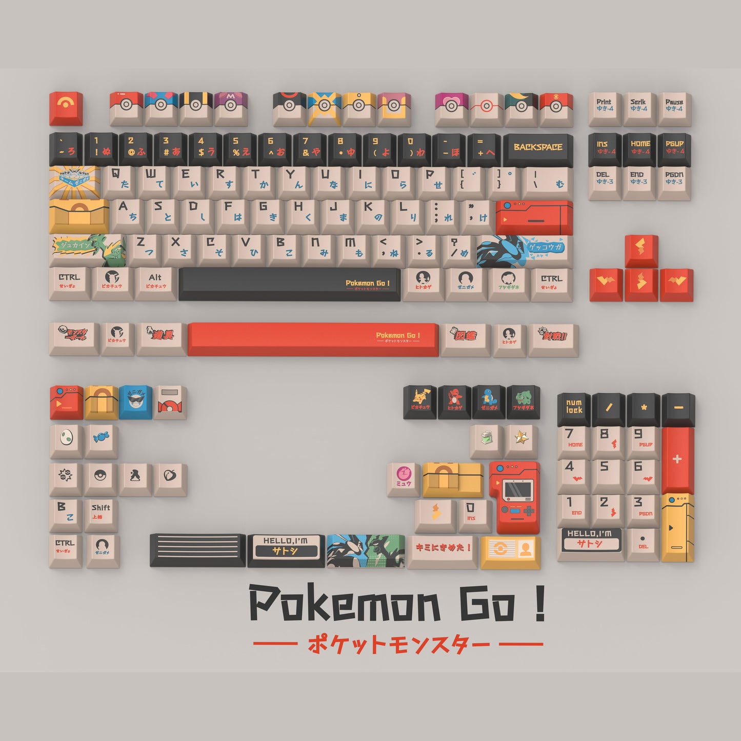 Pokemon Go Keycap Set, Cherry Profile, Dye Sub PBT Key Cap