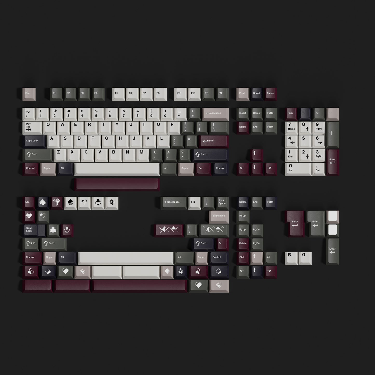 Poker Keycap Set, Cherry Profile, Dye Sub PBT Key Cap