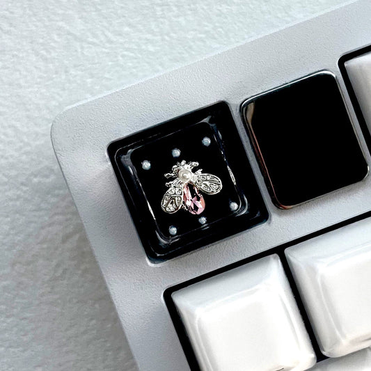 Black Gem Ribbon Cute Artisan Keycap