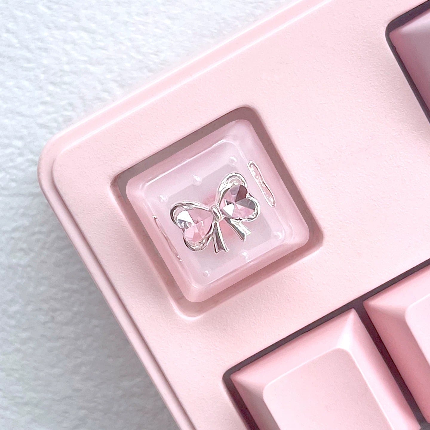 Pink Gem Ribbon Cute Artisan Keycap