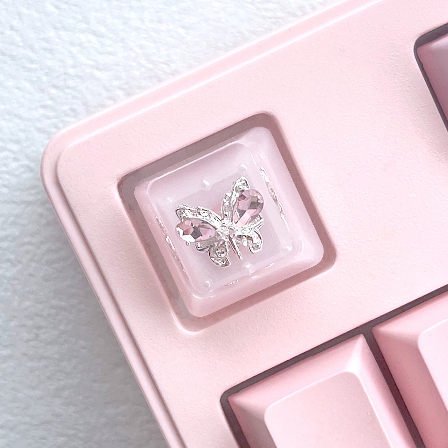 Pink Gem Ribbon Cute Artisan Keycap