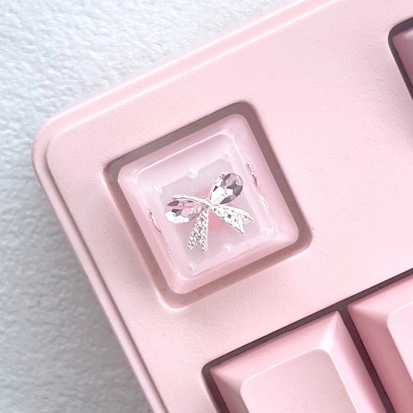 Pink Gem Ribbon Cute Artisan Keycap