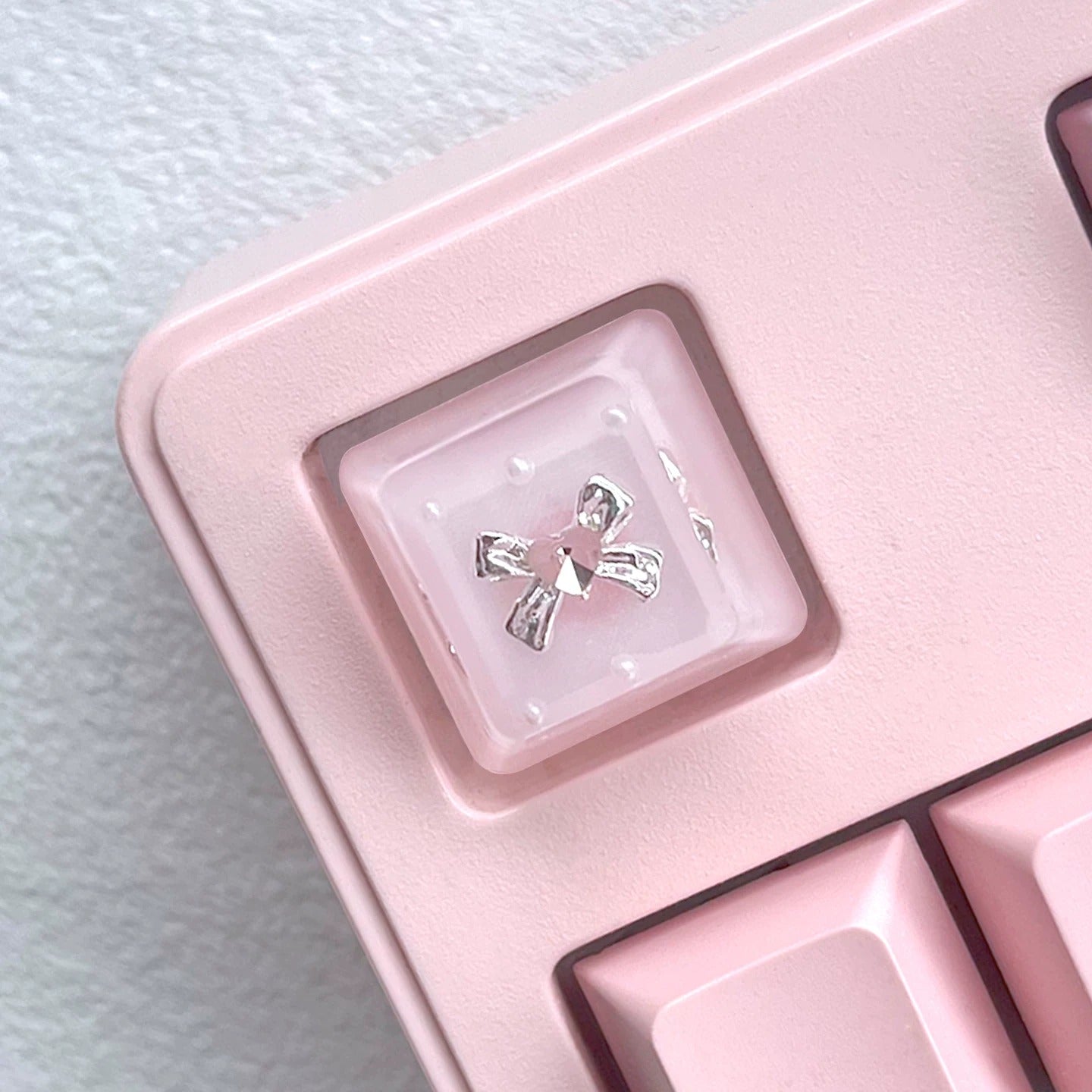 Pink Gem Ribbon Cute Artisan Keycap