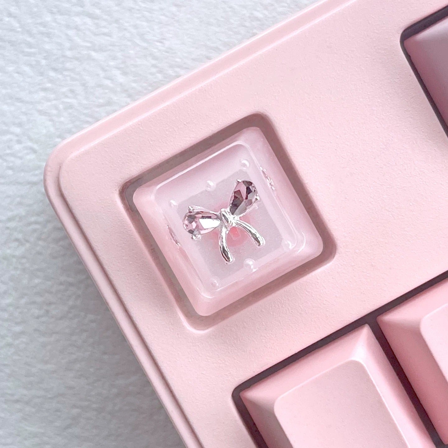 Pink Gem Ribbon Cute Artisan Keycap