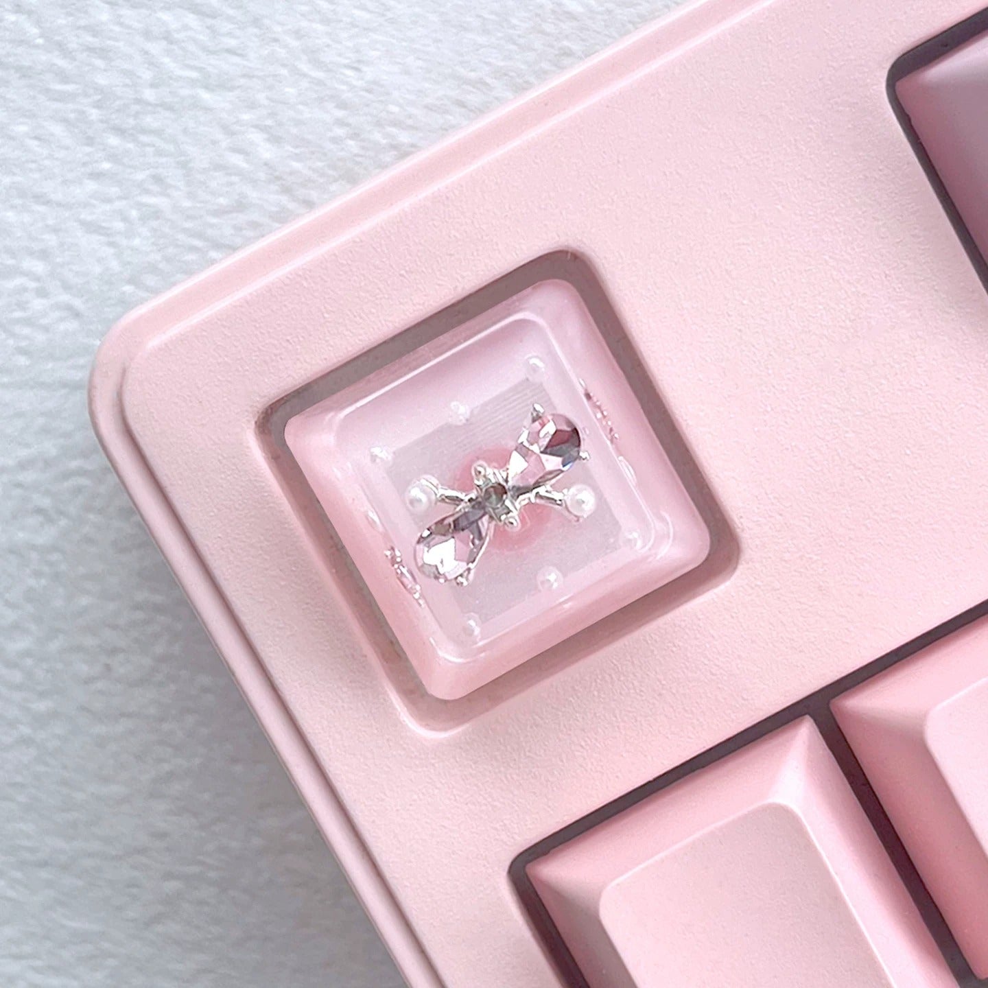 Pink Gem Ribbon Cute Artisan Keycap