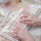 White Peach Mojito Cute Keycap Set, Cherry Profile, Dye Sub PBT + PC