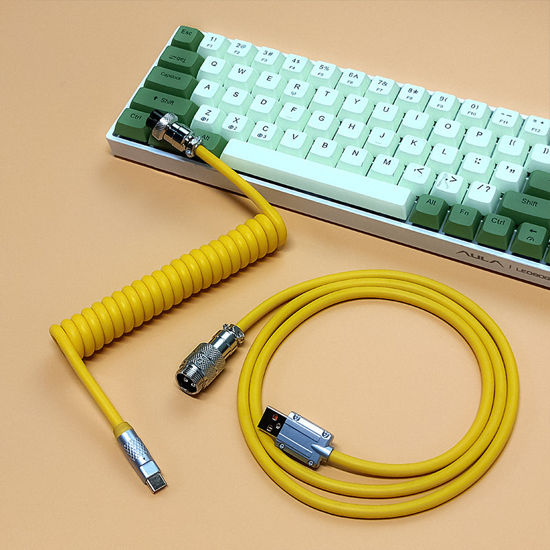 Coiled Silicone Keyboard Cable USB-C to USB-A