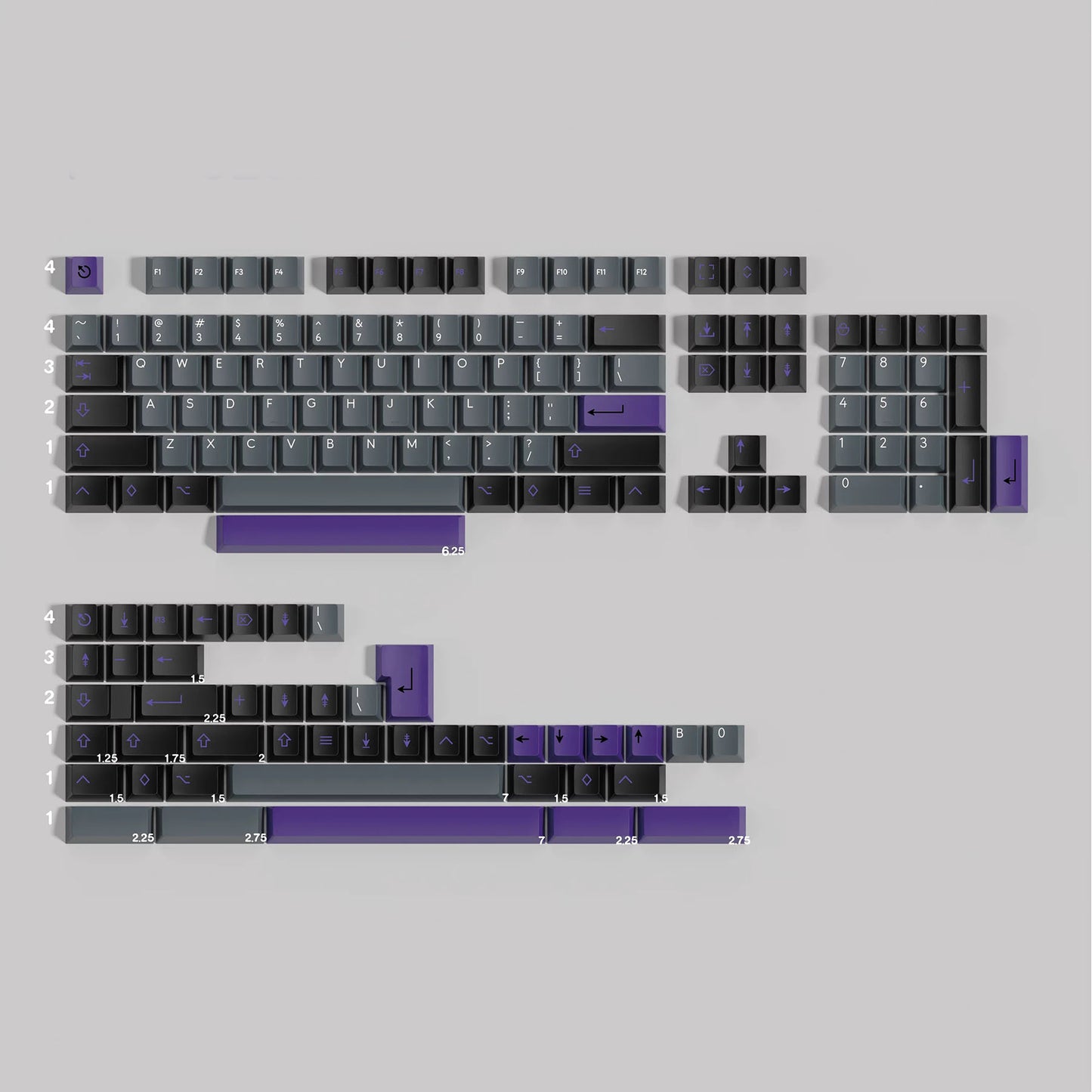 Purpolch R3 Keycap Set, Cherry Profile, PBT Dye Sub Key Cap