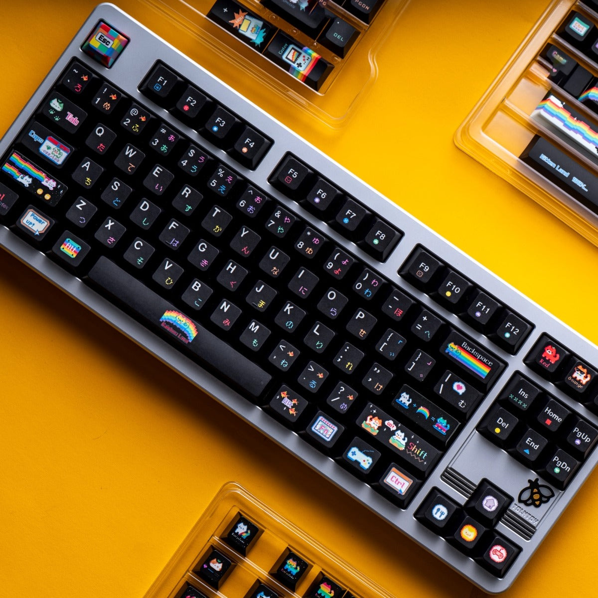 Soulcat Rainbow Cat Keycap Set, Cherry Profile, PBT Dye Sub Key Cap