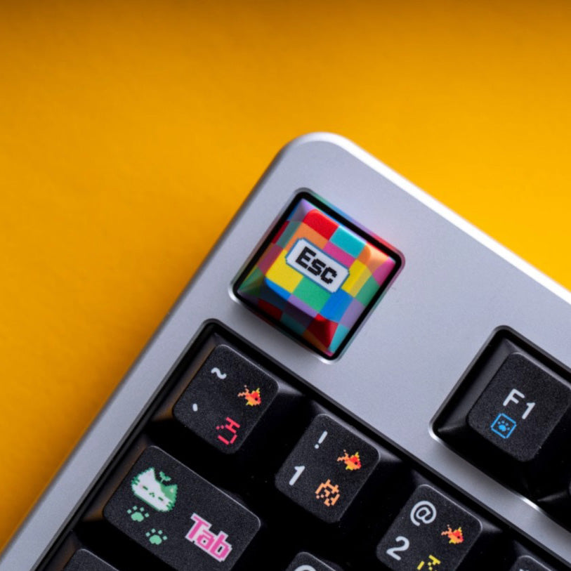 Soulcat Rainbow Cat Keycap Set, Cherry Profile, PBT Dye Sub Key Cap