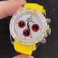 Relax Watch Mod (White/Red) - Chronograph / Clear Acrylic Case & Bezel