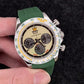 Relax Watch Mod (White/Green) - Chronograph / Steel Case