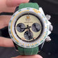 Relax Watch Mod (White/Green) - Chronograph / Steel Case