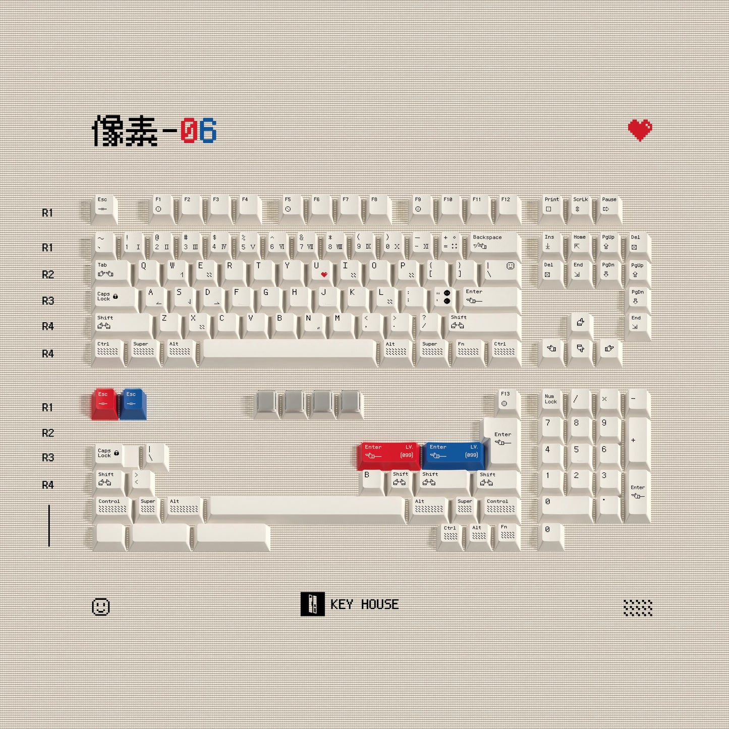 Key House Resolution 06 Keycap Set, Cherry Profile, Dye Sub PBT Key Cap