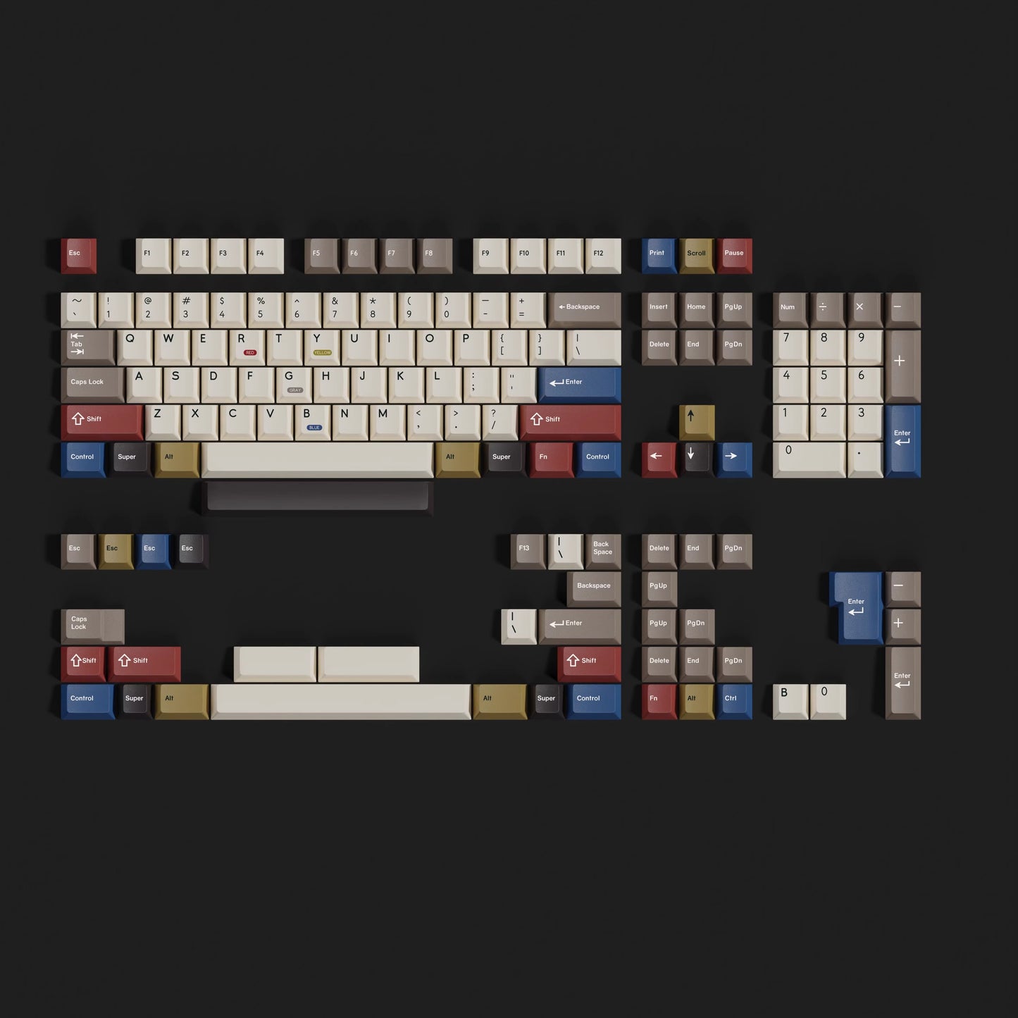 Retro 100 Keycap Set, Cherry Profile, Dye Sub PBT Key Cap