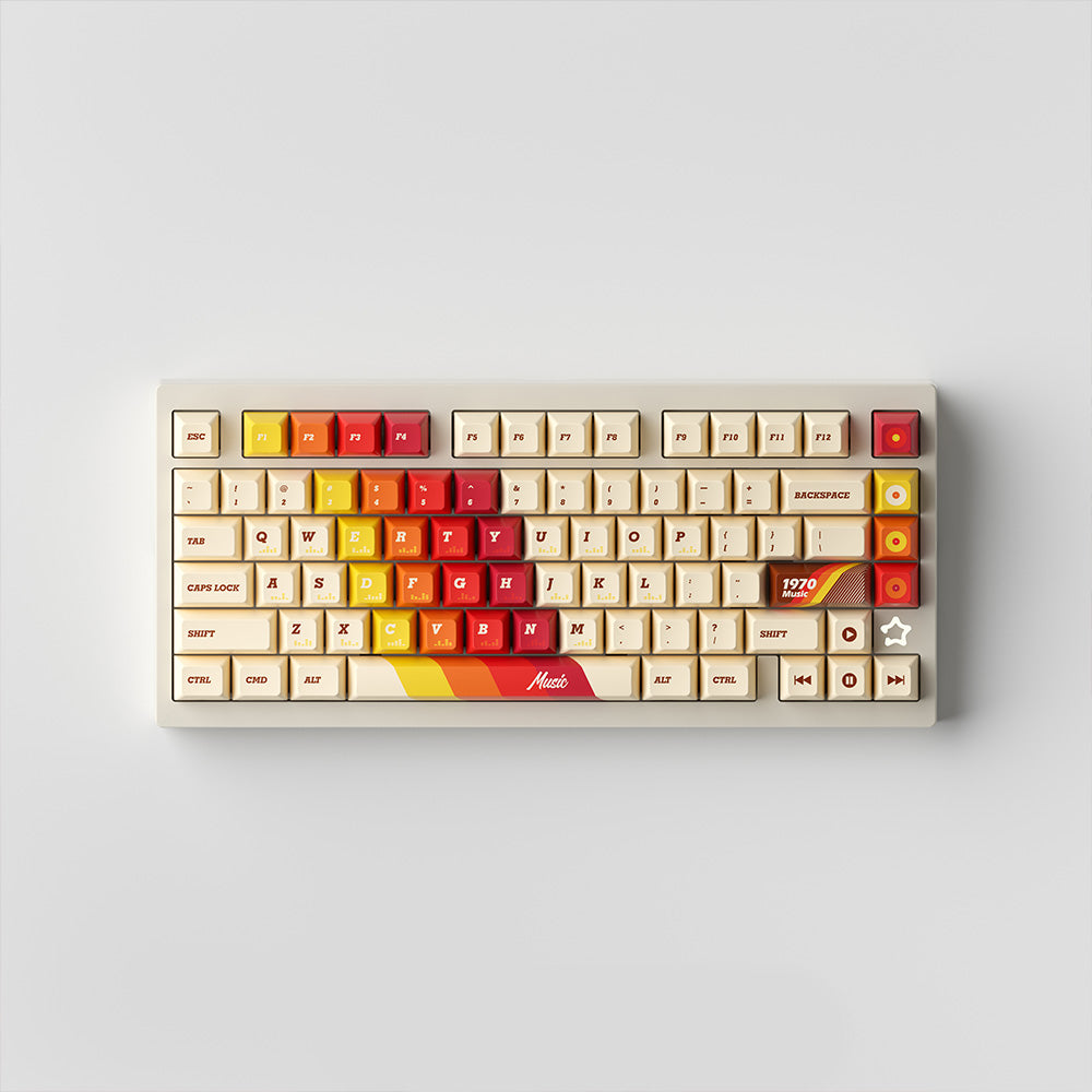 Retro 1970 Keycap Set, Cherry/KCA Profile, PBT Dye Sub