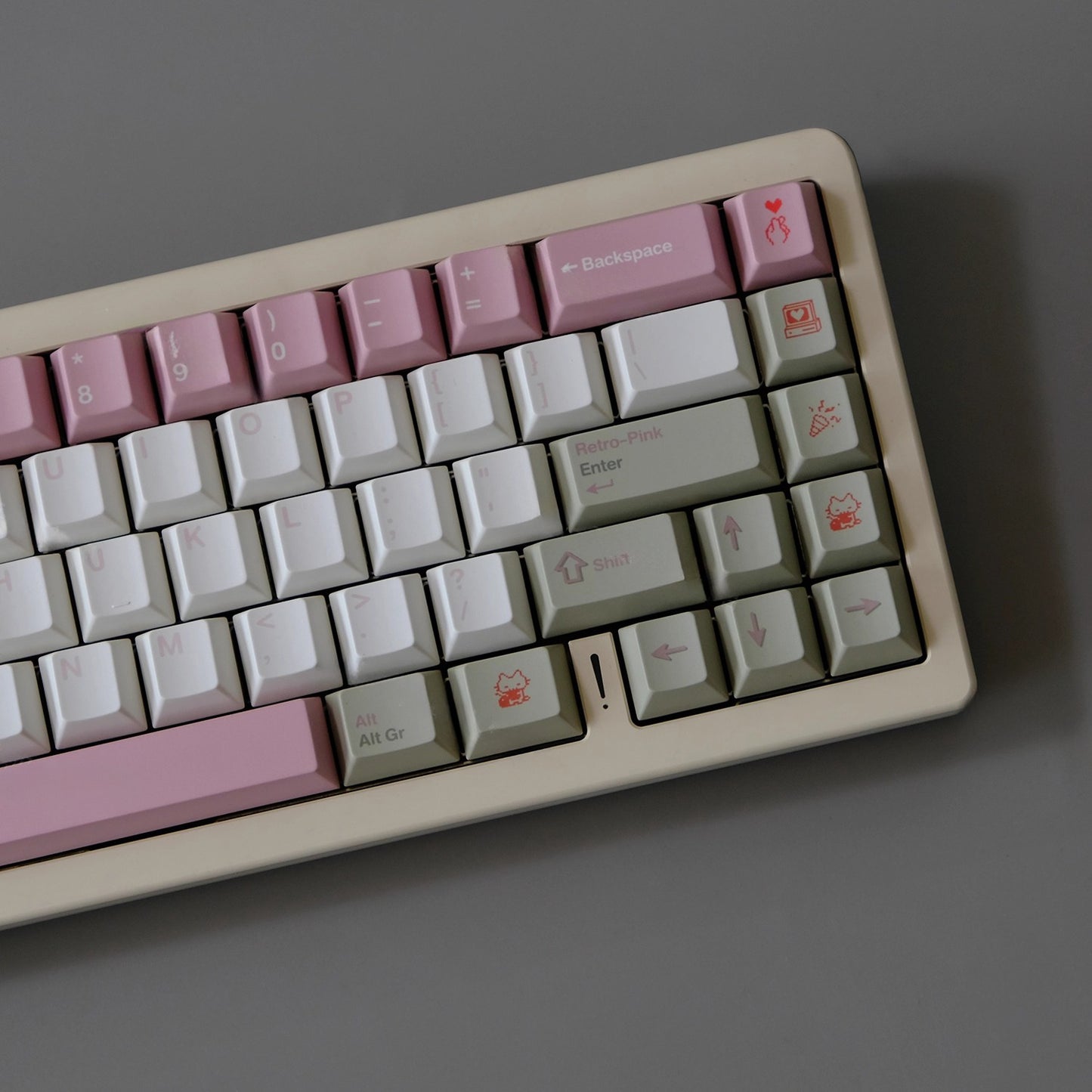 Retro Pink Keycap Set, Cherry Profile, PBT Dye Sub Key Cap