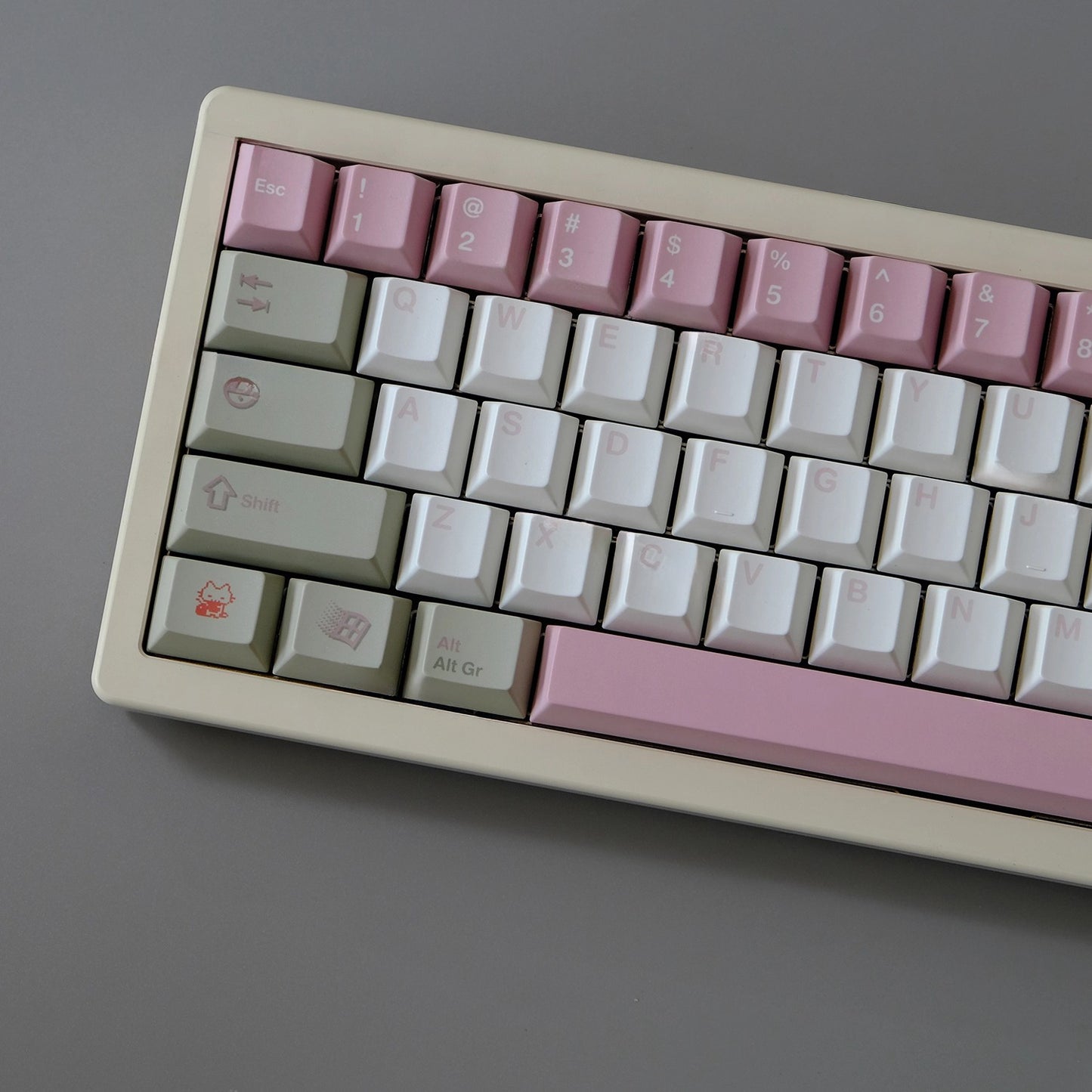 Retro Pink Keycap Set, Cherry Profile, PBT Dye Sub Key Cap