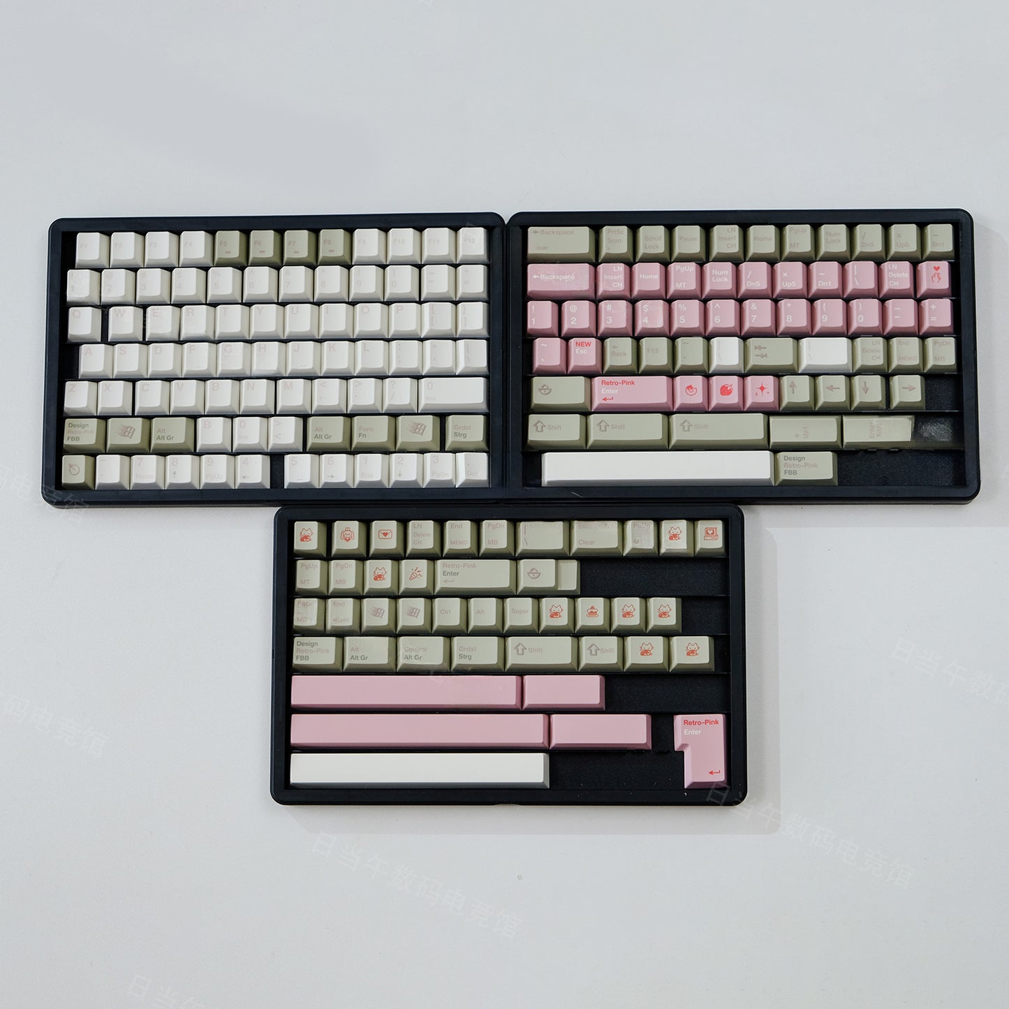 Retro Pink Keycap Set, Cherry Profile, PBT Dye Sub Key Cap