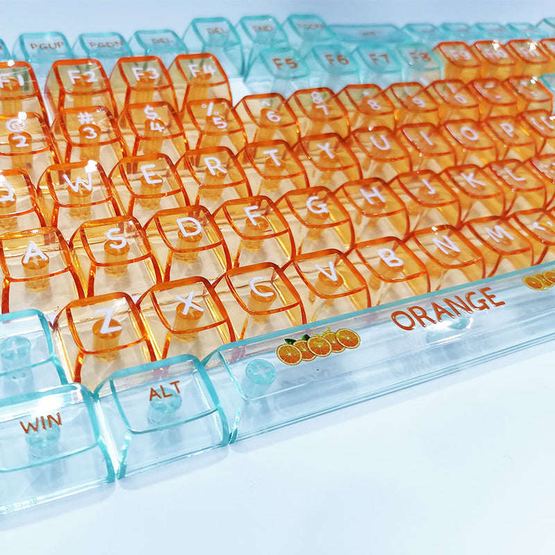 RK Orange Transparent Keycap Set, CBSA Profile, Transparent PC