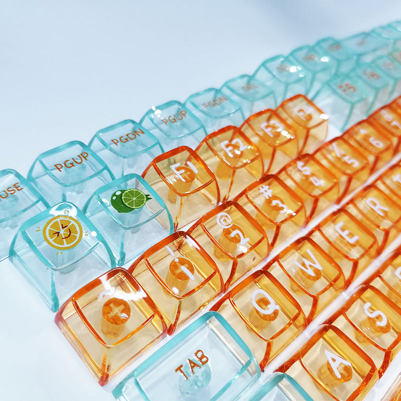 RK Orange Transparent Keycap Set, CBSA Profile, Transparent PC