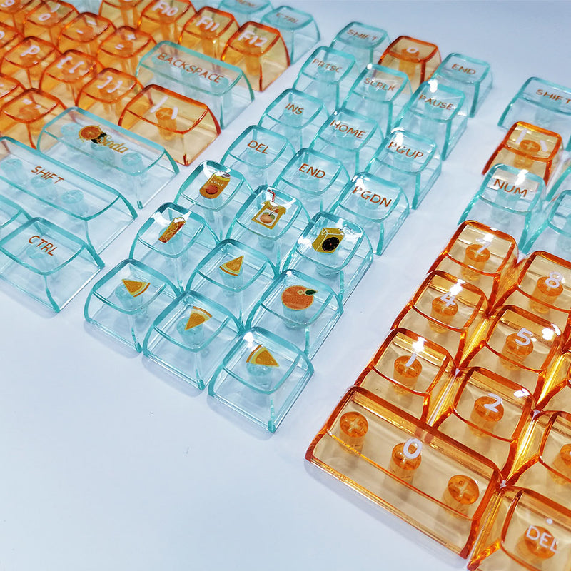 RK Orange Transparent Keycap Set, CBSA Profile, Transparent PC