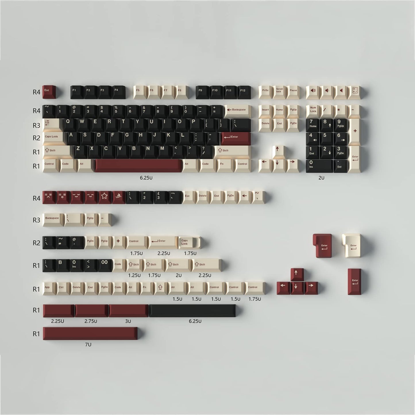 Rome Keycap Set, Cherry Profile, Double Shot PBT Key Cap