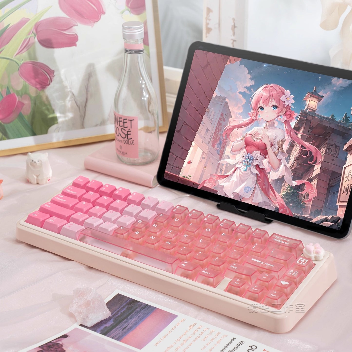Sakura Transparent Keycap Set, Cherry Profile