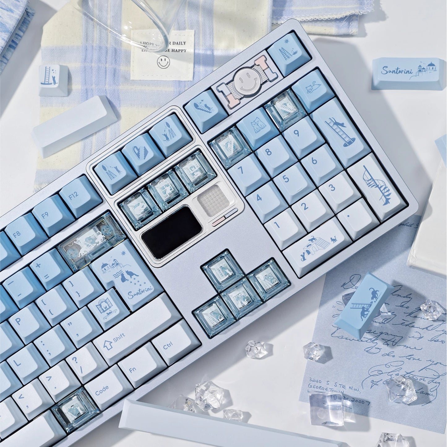 Santorini Cute Keycap Set, Cherry Profile, Dye Sub PBT Key Cap
