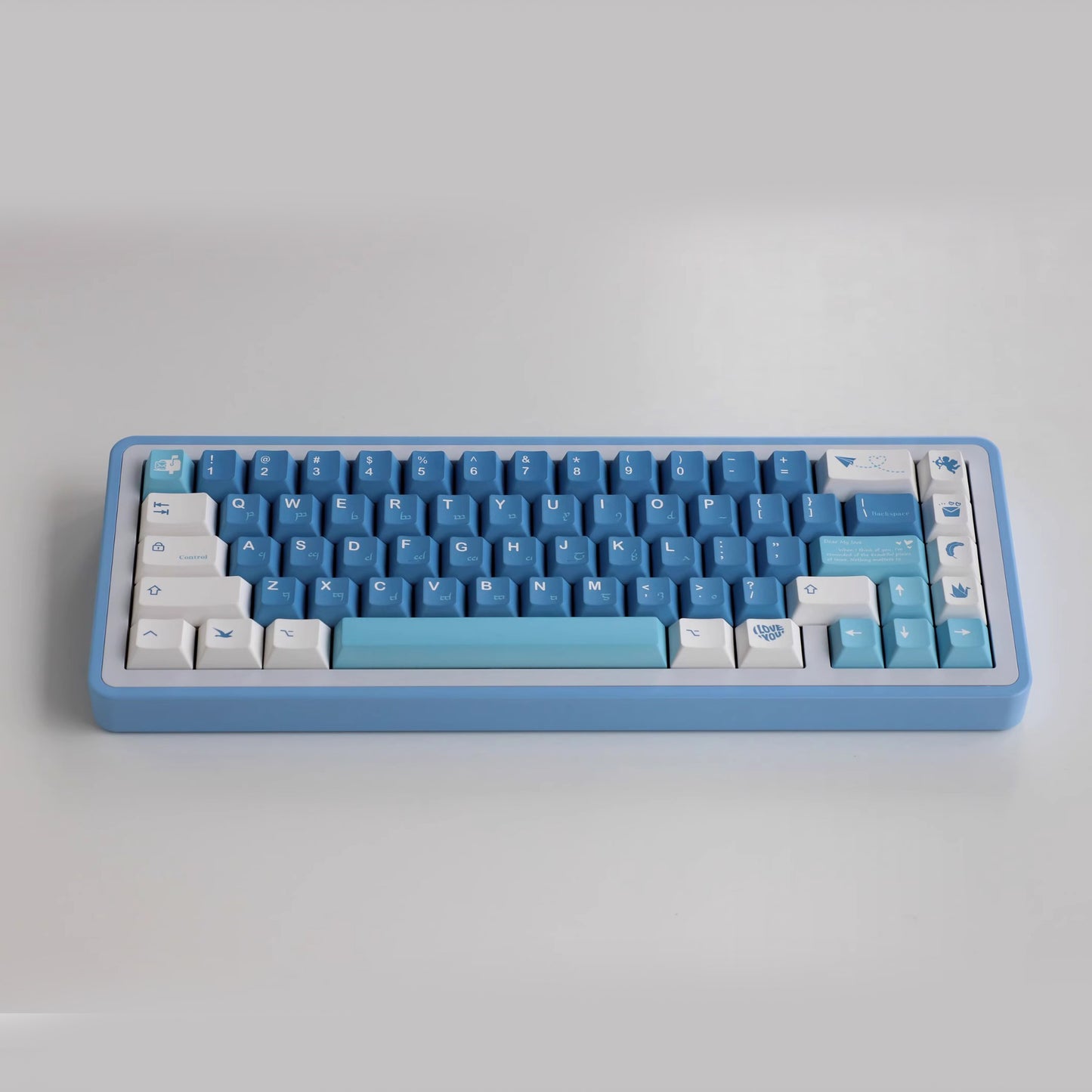 Sea Mist Love Letter Keycap Set, Cherry Profile, Dye Sub PBT