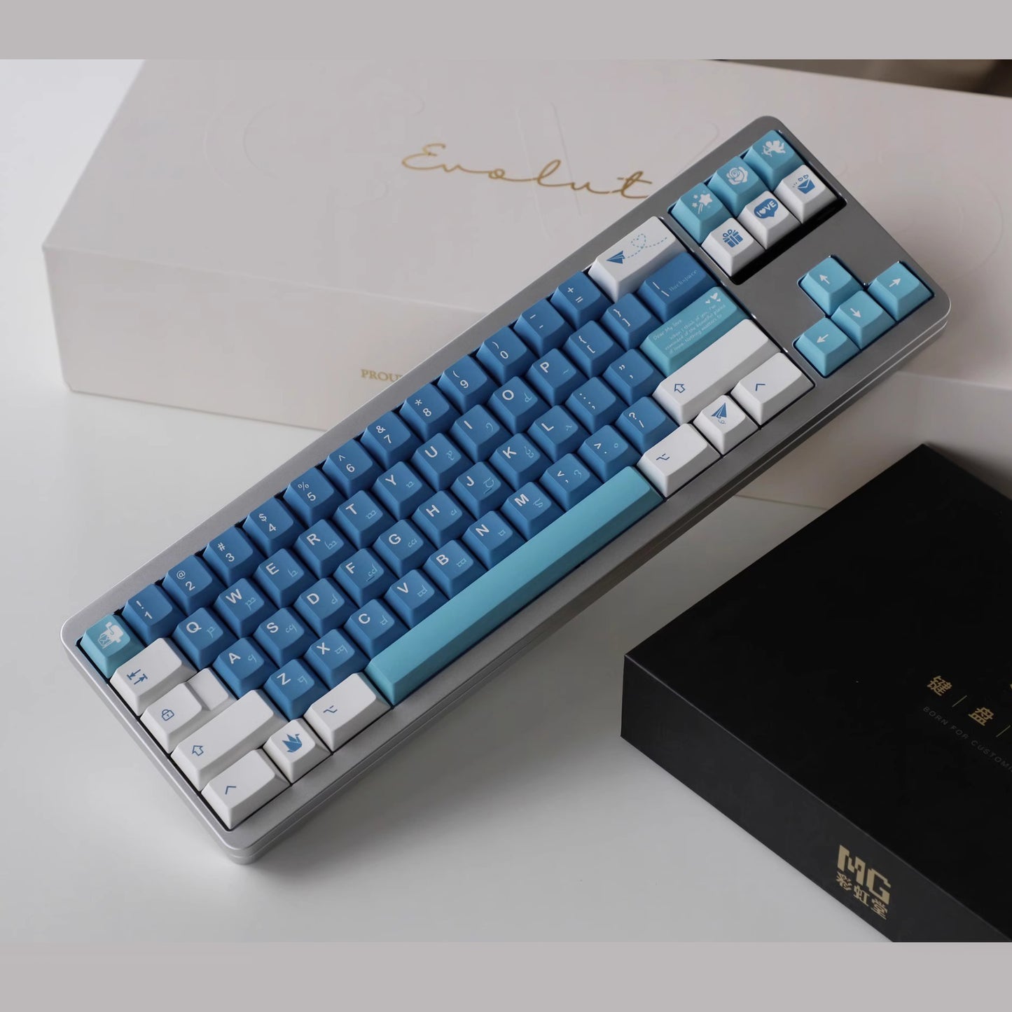 Sea Mist Love Letter Keycap Set, Cherry Profile, Dye Sub PBT