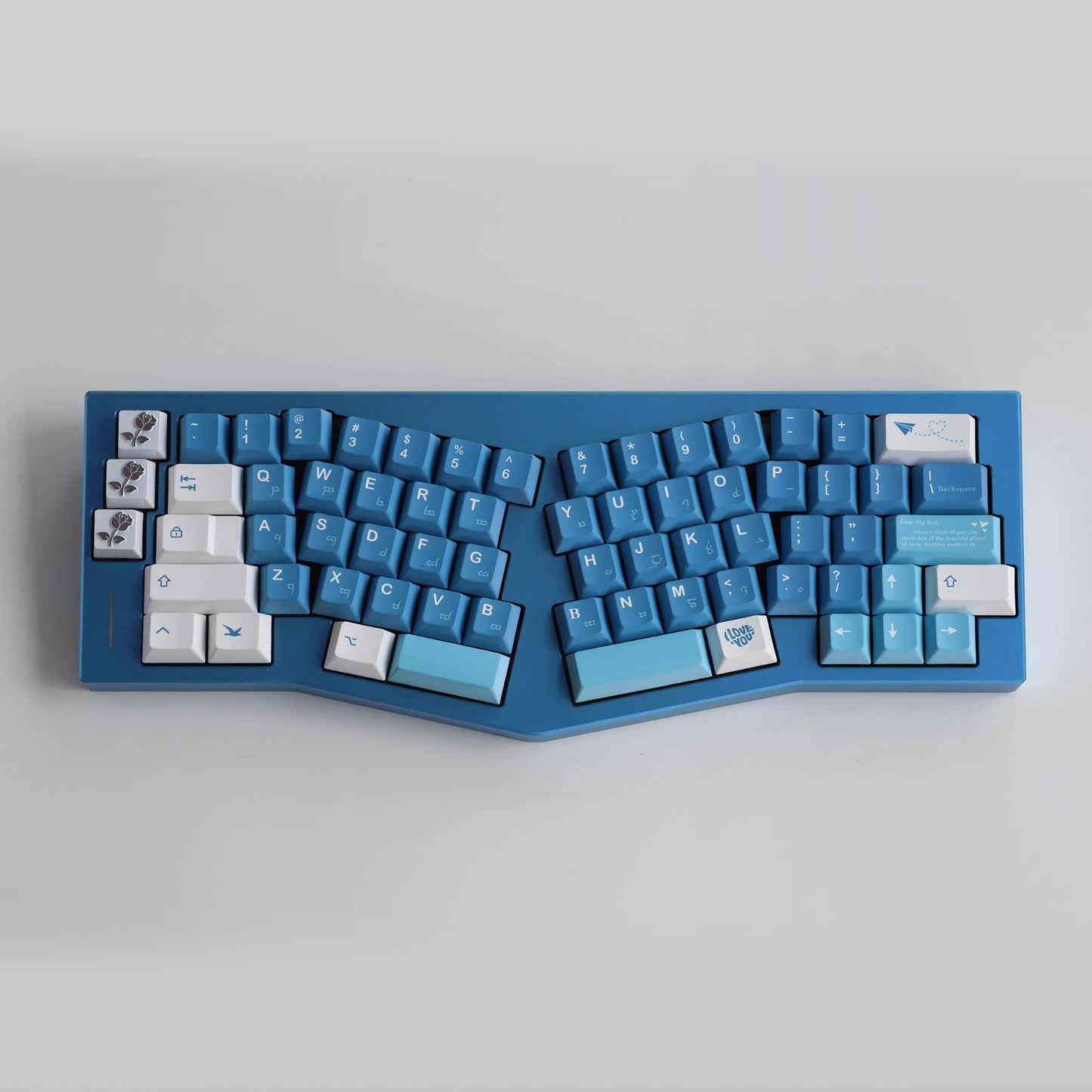 Sea Mist Love Letter Keycap Set, Cherry Profile, Dye Sub PBT