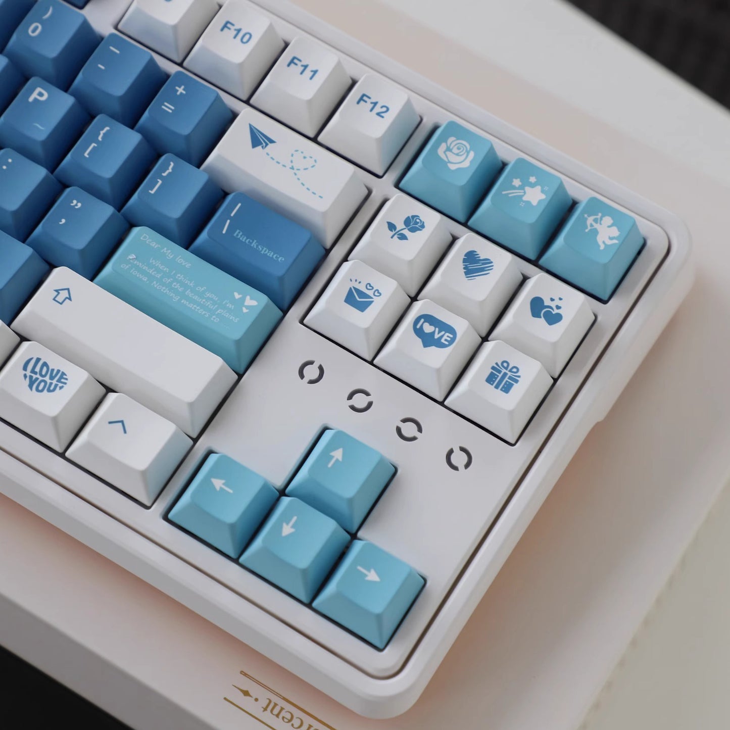 Sea Mist Love Letter Keycap Set, Cherry Profile, Dye Sub PBT