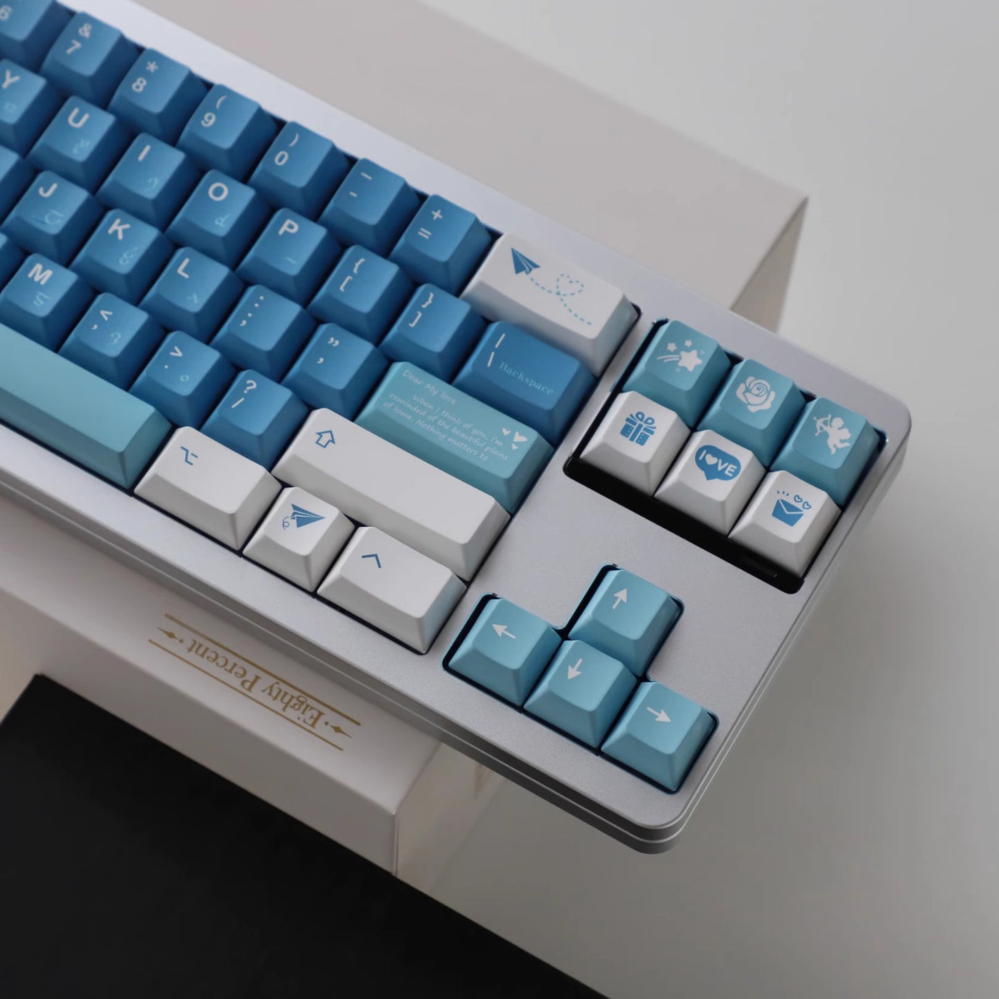 Sea Mist Love Letter Keycap Set, Cherry Profile, Dye Sub PBT