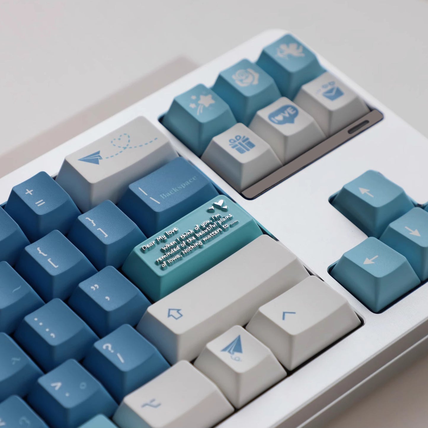 Sea Mist Love Letter Keycap Set, Cherry Profile, Dye Sub PBT