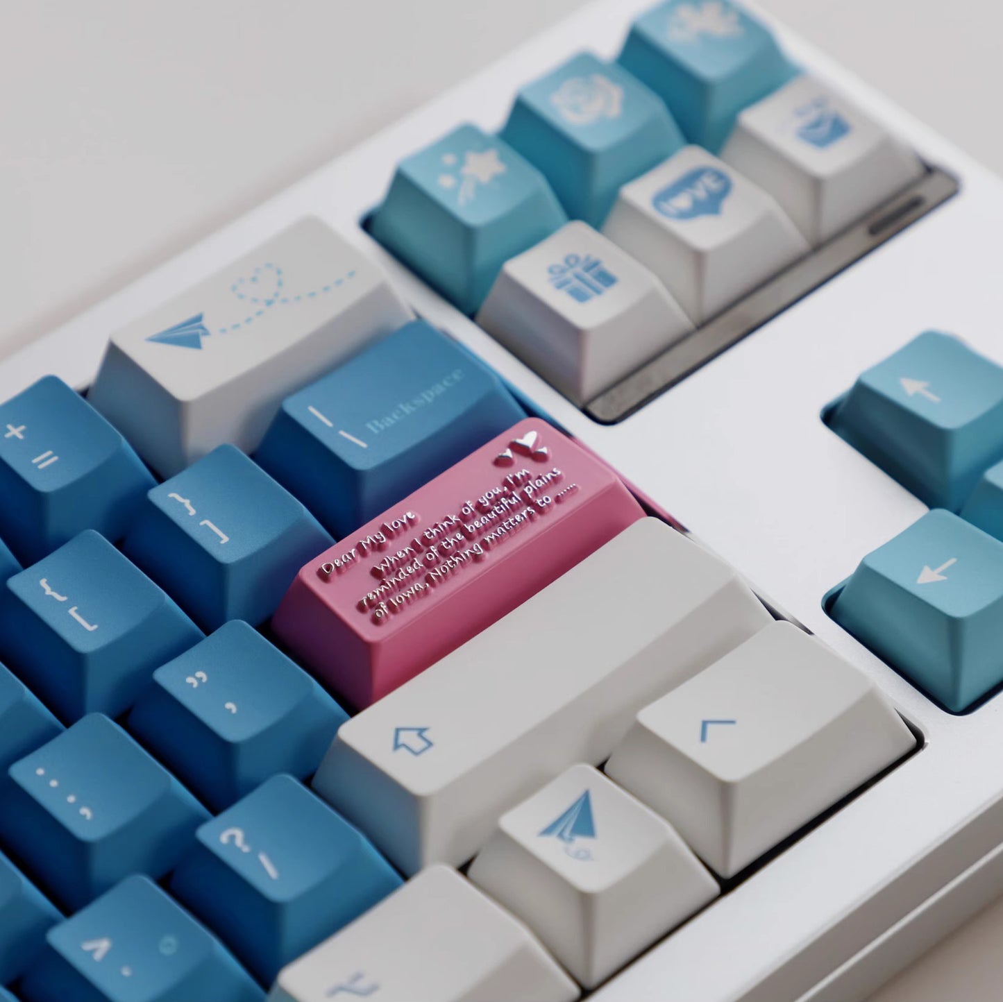 Sea Mist Love Letter Keycap Set, Cherry Profile, Dye Sub PBT