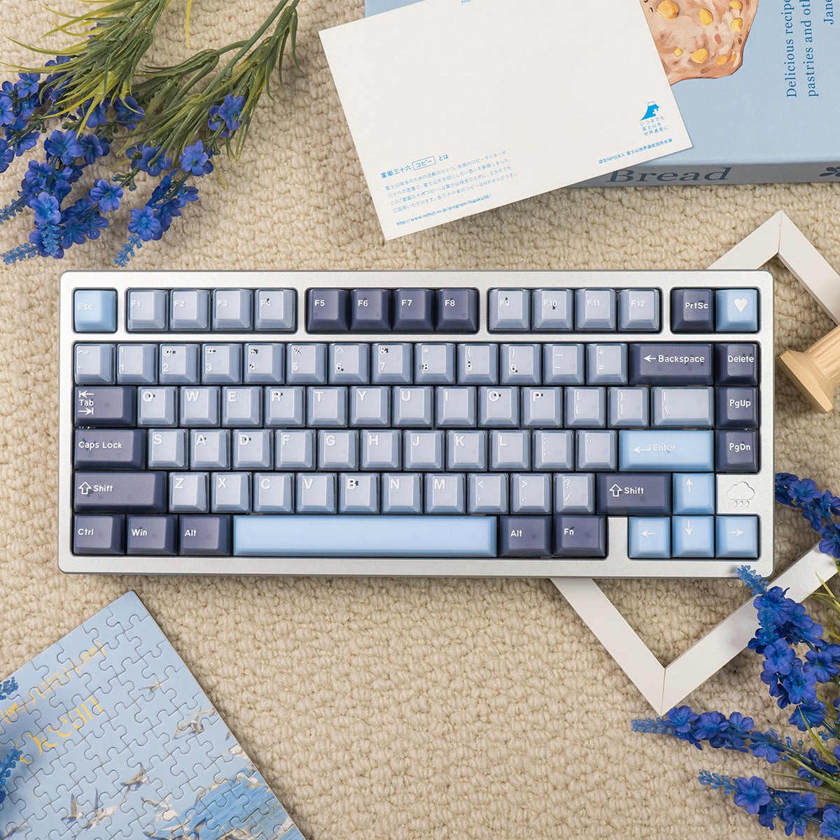 Semi-transparent Keycap Set, Cherry Profile, Double Shot PBT + Transparent PC Keycap