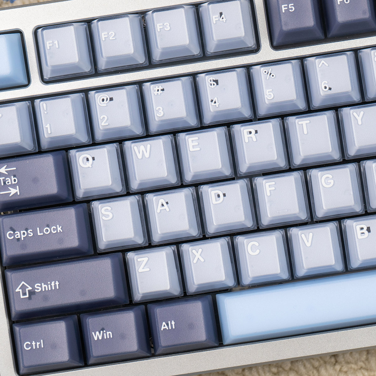 Semi-transparent Keycap Set, Cherry Profile, Double Shot PBT + Transparent PC Keycap