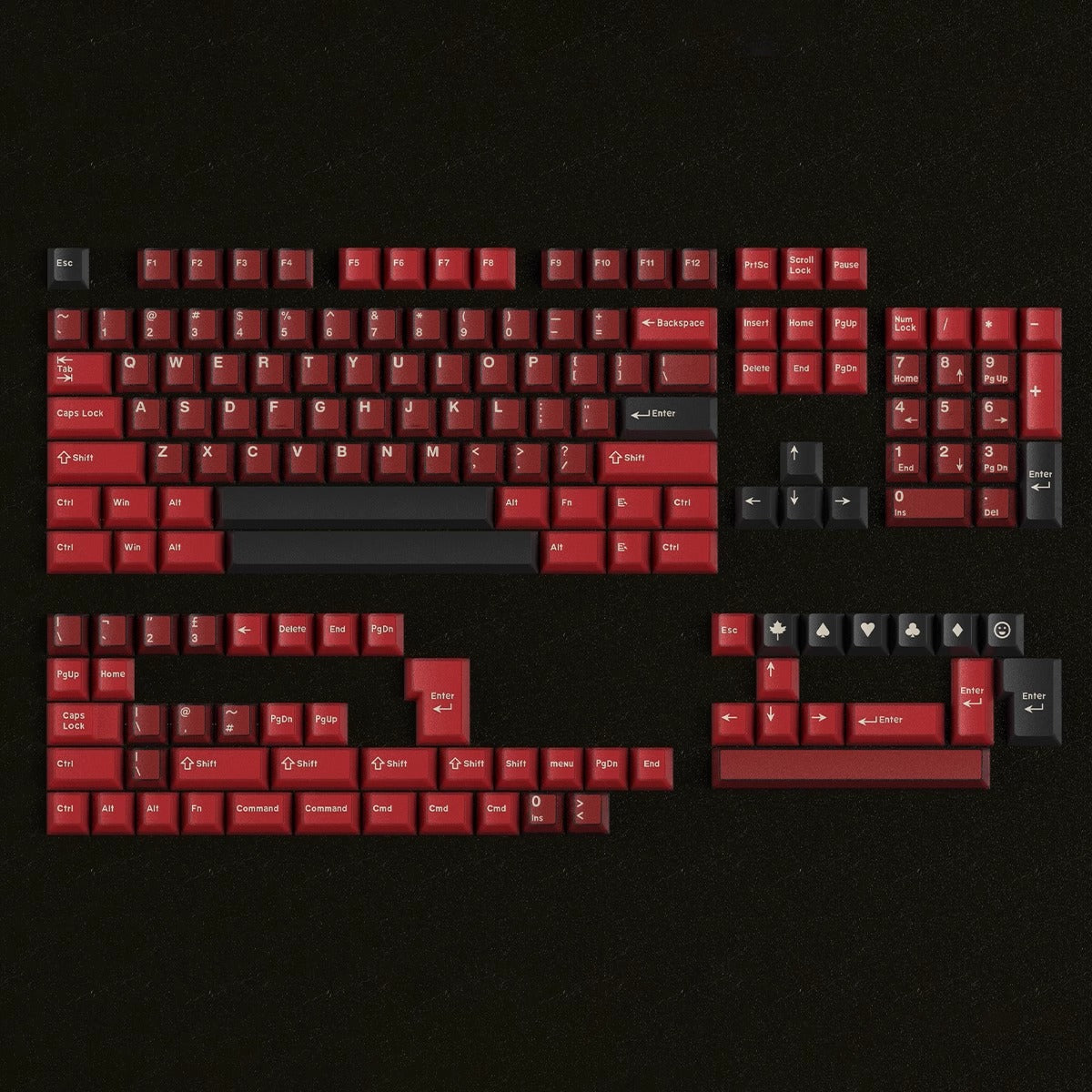 Semi-transparent Keycap Set, Cherry Profile, Double Shot PBT + Transparent PC Keycap