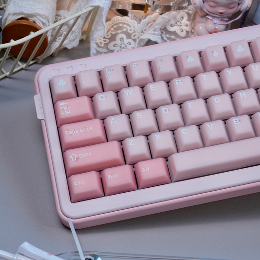 Sakura Jade Semi-transparent Keycap Set, Cherry Profile, Double Shot PBT + Transparent PC Keycap