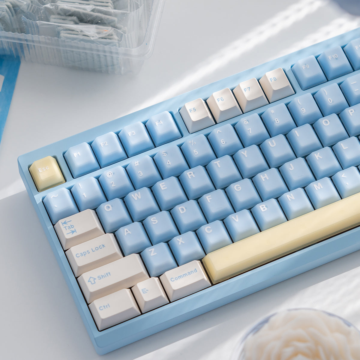 Semi-transparent Keycap Set, Cherry Profile, Double Shot PBT + Transparent PC Keycap
